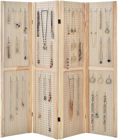 Amazon.com: Giantex 4 Panel 5 Ft Pegboard Display, Folding Privacy Screen, Freestanding Panel Wooden Room Divider, Portable Jewelry Display Board for Craft Show, Retail, Cloth, Art Display Panels : Industrial & Scientific Portable Jewelry Display, Art Display Panels, Booth Display Ideas Diy, Folding Privacy Screen, Room Partition Wall, Pegboard Display, Wooden Room Dividers, Craft Booth Displays, Headboard Decor