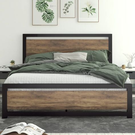 Platform Bed Wood, Full Size Bed Frame, Bed Wood, Wooden Headboard, Queen Platform Bed, Queen Size Bed Frames, Simple Bed, Wood Bed Frame, Wooden Bed Frames