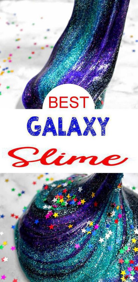 DIY Galaxy Slime – How To Make Homemade Galaxy Slime – Easy & Fun Recipe For Kids – Glitter - Swirls – BEST Slime - Great Party Favors! Learn how to make slime - homemade slime eveyone loves. Fun crafts for kids, teens & tweens. Easy DIY slime recipe for this galaxy slime with step by step instructions. Pretty slime that is also a bit of a glitter slime. BEST galaxy slime recipe! DIY galaxy slime for a fun activity. How to make galaxy slime for an easy craft project. Diy Galaxie, Diy Galaxy Slime, Diy Kids Party Favors, Slime Theme, Purple Slime, Slime Easy, Slime Galaxy, Cool Slime Recipes, Diy Kids Party