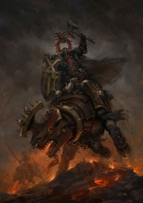 Chaos Warrior, Warhammer 40k Art, Fantasy Battle, Age Of Sigmar, Warhammer Art, 다크 판타지, Warhammer 40k Artwork, Fantasy Armor, Warhammer Fantasy