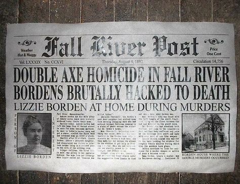 Lizzie Borden, Fall River Ma, Newspaper Headlines, Law Books, Gothic Romance, Fall River, Mystery Of History, Cold Case, I Fall