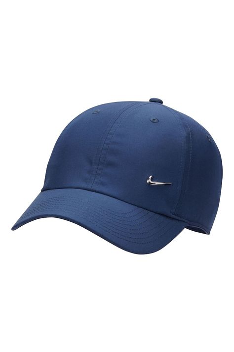 Nike Dri-FIT Club Unstructured Metal Swoosh Cap in Blue Fit Club, True Summer, Sunny Weather, Fitness Club, Swoosh Logo, Nike Blue, Twill Fabric, Nike Dri Fit, Step Up