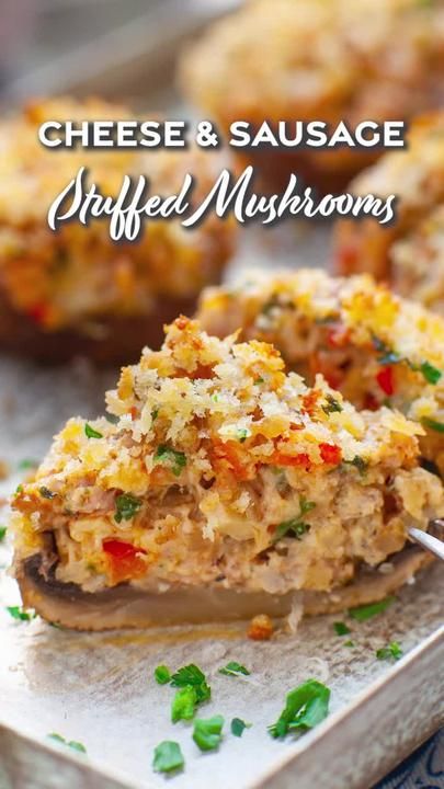 Tatyana's Everyday Food on TikTok Sausage Stuffed Mushrooms, Cheese Stuffed Mushrooms, Stuffed Mushroom, Meat Appetizers, Best Appetizer Recipes, Easy Cheese, Cheese Sausage, Cheese Appetizers, Bread Recipes Sweet