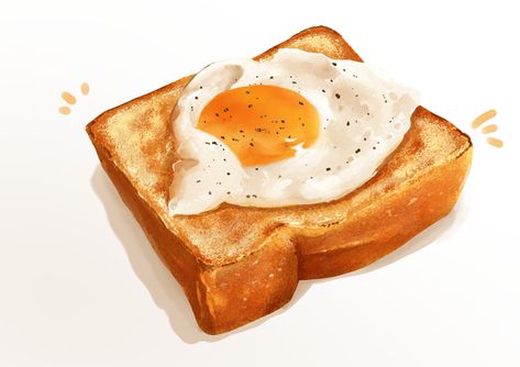 Food Art Painting, Food Doodles, 귀여운 음식 그림, Food Artwork, Food Png, Food Illustration Art, Watercolor Food, Egg Toast, Cute Food Art