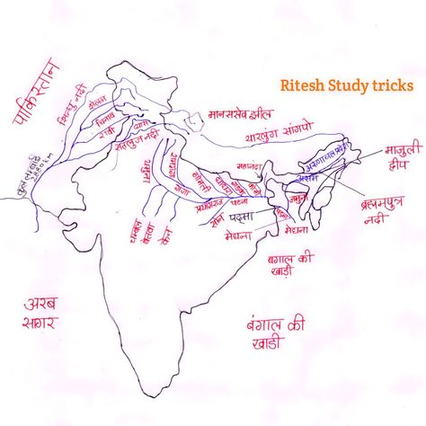 Himalayan river with drowning map Indian River Map, Indian Geography, River System, System Map, Indian River, Himalayan, Study Tips, Geography, Map