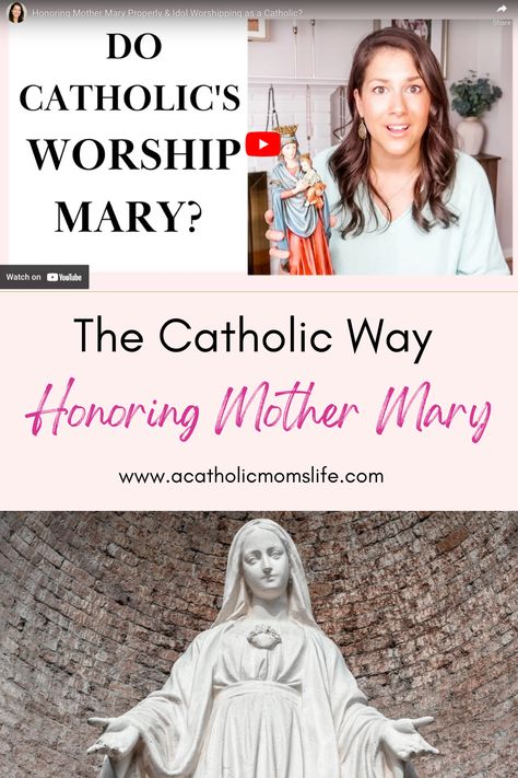 Honoring Mother Mary properly is not idol worshipping! #catholic #catholicfaith #catholicmom #mothermary #blessedvirginmary #motherofGod Idol Worship, Blessed Virgin Mary, Mother Mary, Catholic Faith, Mom Life, Worship, I Hope