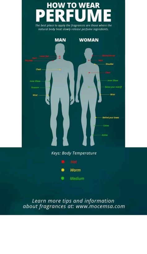 Purfume Spray Points, Perfume Pressure Points, Perfume Places To Spray, Pressure Points For Perfume, Where To Put Cologne, Perfume Pulse Points, Pulse Points For Perfume, Pulse Points Perfume, How To Use Perfume Properly