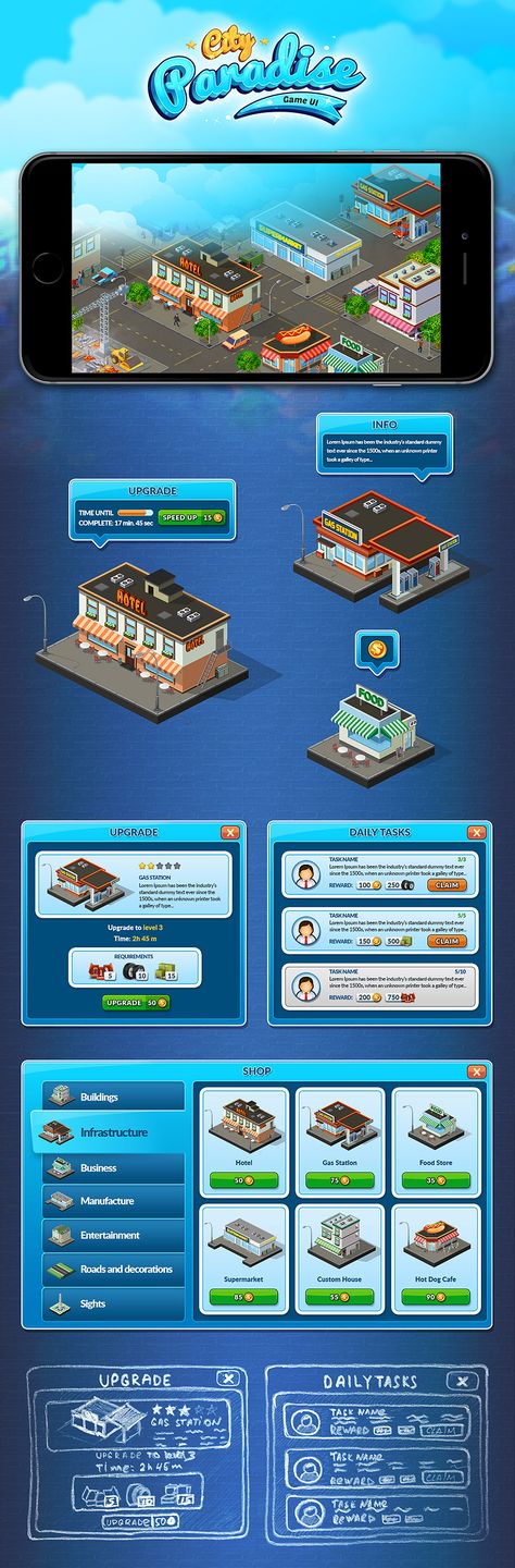 City Builder Games, City Builder, City Games, Ui Game, Building Games, Interaction Design, Design Ui, Game Ui, Behance Net