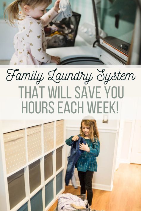 Family Laundry Room Ideas, Laundry Room Organization Large Family, Laundry Room Ideas Big Family, Laundry For Big Families, Laundry Room Clothes Storage, Family Laundry Organization, Big Family Laundry System, Big Family Organization Hacks, Family Closet Laundry Room Layout