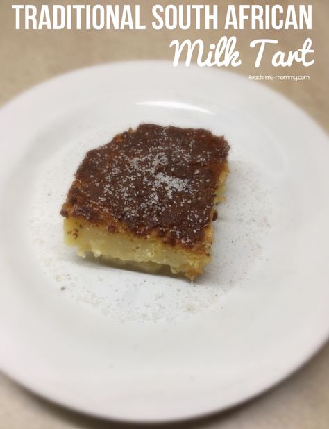 South African Milk Tart: delicious traditional South African recipe! South African Milk Tart, Lemon Meringue Recipe, South African Recipe, African Recipe, Custard Cookies, South African Dishes, Lemon Meringue Tart, Banana Butter, Milk Tart