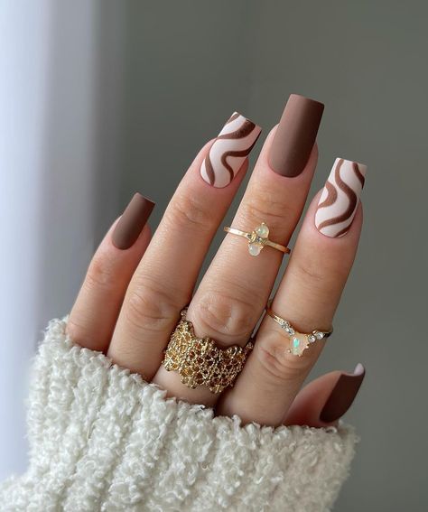 November Nails Colors, Brown Nails Design, November Nails, Beige Nails, Matte Nails Design, Cute Summer Nails, Thanksgiving Nails, Brown Nails, Fall Nail