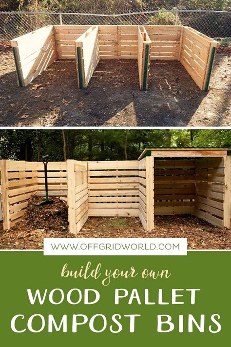 Pallet Compost, Compost System, Compost Bin Pallet, Compost Bin Diy, Compost Bins, Diy Compost, Composting At Home, Garden Compost, Veg Garden