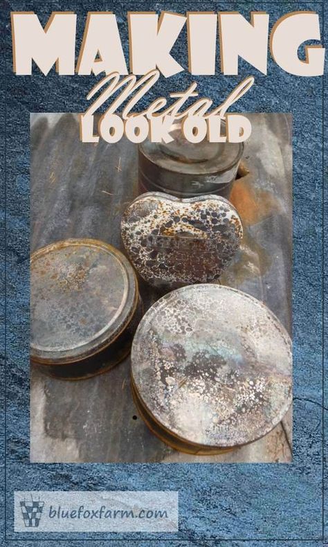 Patina Diy, How To Make Metal, Patina Metal, Aging Metal, Brass Patina, Rustic Crafts, Metal Tree Wall Art, Metal Containers, Rusted Metal