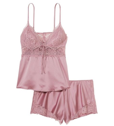 Women Nightwear Outfit, Lingerie Catalog, Cute Pajama Sets, Victoria Secret Pajamas, Cami Set, Long Sleeve And Shorts, Women's Sleepwear, Satin Cami, Cute Pajamas