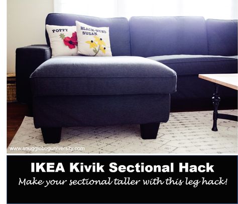 How to raise the KIVIK sectional Ikea Sectional Sofa, Kivik Sectional, Ikea Sectional, Kivik Sofa, Ikea Kivik, Ikea Bookcase, Ikea Couch, Diy Living Room Decor, Condo Ideas