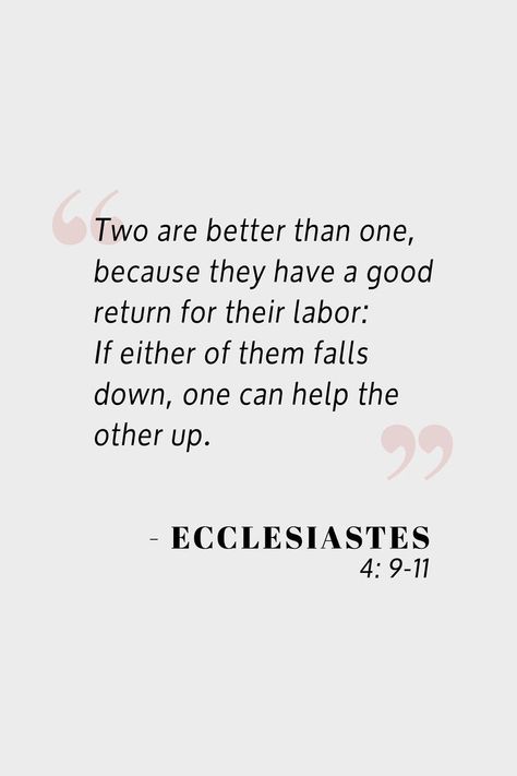 Ecclesiastes 4:9-11 religious wedding reading from the Bible Bible Passages About Marriage, Ceremony Readings Wedding, Wedding Readings Funny, Ceremony Readings, Two Are Better Than One, Wedding Budget Spreadsheet, Wedding Reading, Wedding Ceremony Readings, Wedding Budget Breakdown