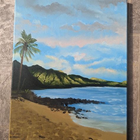 Day 3 of sharing more original art. 🥰 This is my beach painting from my Hawaii trip last year. 11x14in oil on canvas. Hawaii Painting, Maui Beach, Hawaii Trip, Beach Painting, Hawaii Travel, Maui, Art Inspo, Oil On Canvas, Hawaii