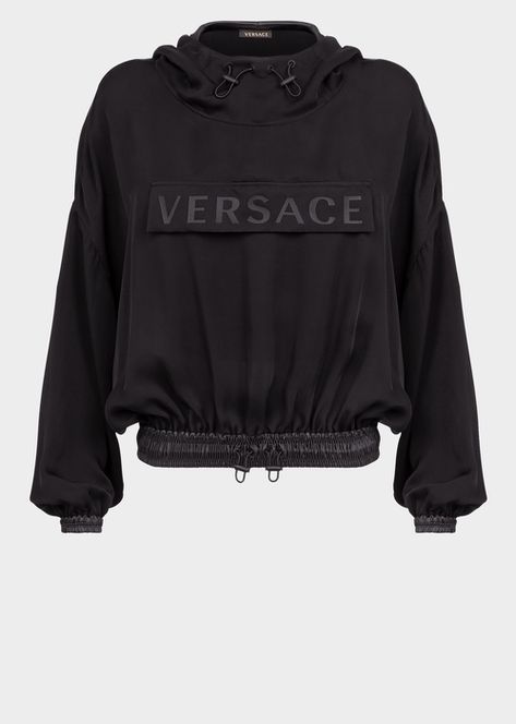 Rubberized Versace Logo Hoodie - black Sweatshirts Versace Clothes, Versace Tops, Fotografi Digital, Versace Logo, Versace Fashion, Hoodie For Women, Versace Outfit, Looks Chic, Mens Sweatshirts Hoodie