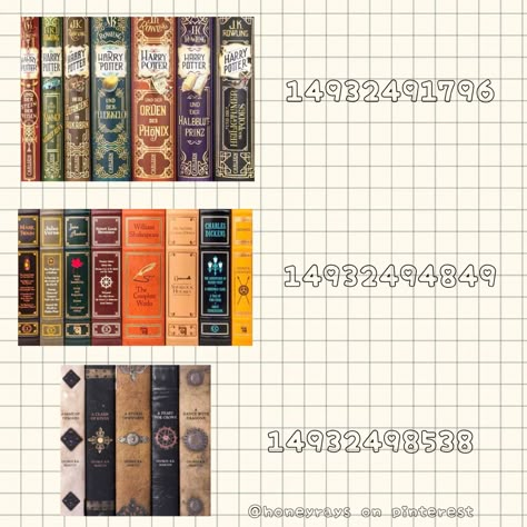 Hogwarts Layout Bloxburg, Movie Decals For Bloxburg, Harry Potter Bloxburg Codes, Book Spine Decals Bloxburg, Bloxburg Cat Decal Codes Transparent, Harry Potter Roblox Decals, Books Bloxburg Decals, Bloxburg Decals Codes Outside, Roblox Book Decal Codes