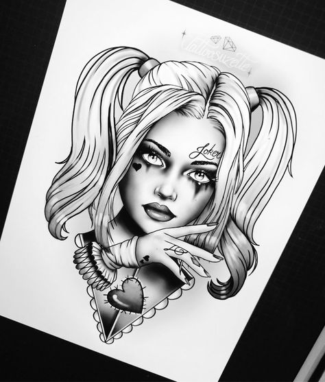 Harley Quinn Tattoo, Bear Tattoo Designs, Realism Tattoos, Harley Quinn Drawing, Bear Tattoo, Harley Quinn Art, Realism Tattoo, Portrait Sketches, Mini Drawings