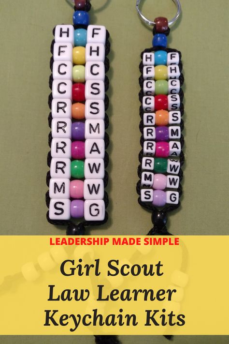 Back to Troop Girl Scout Law Learner Keychain Kits Girl Scout Promise Activities, Back To Troop Activities, Girl Scout Law Activities, Easy Swaps Girl Scouts, Girl Guide Swaps, Girl Scout Promise Craft, Girl Scout Law Craft, Girl Scout Activity Ideas, Girl Scout Camping Activities