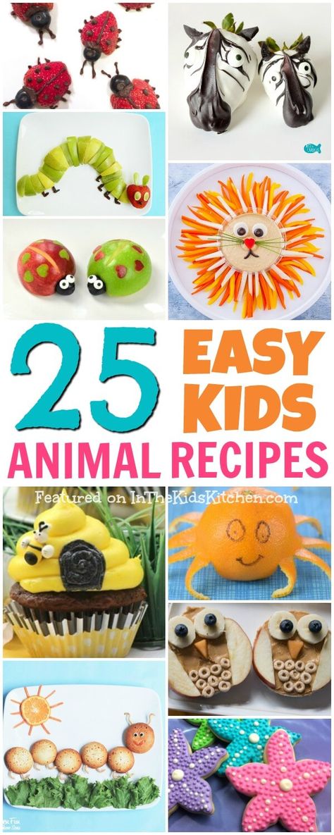 The 25 CUTEST Kids Snacks That Look Like Animals Animal Themed Food, Theme Snack, Healthy Design, Animal Snacks, Diy Healthy Snacks, Party Spread, Fun Snacks For Kids, Feeding Kids, Fun Kids Food