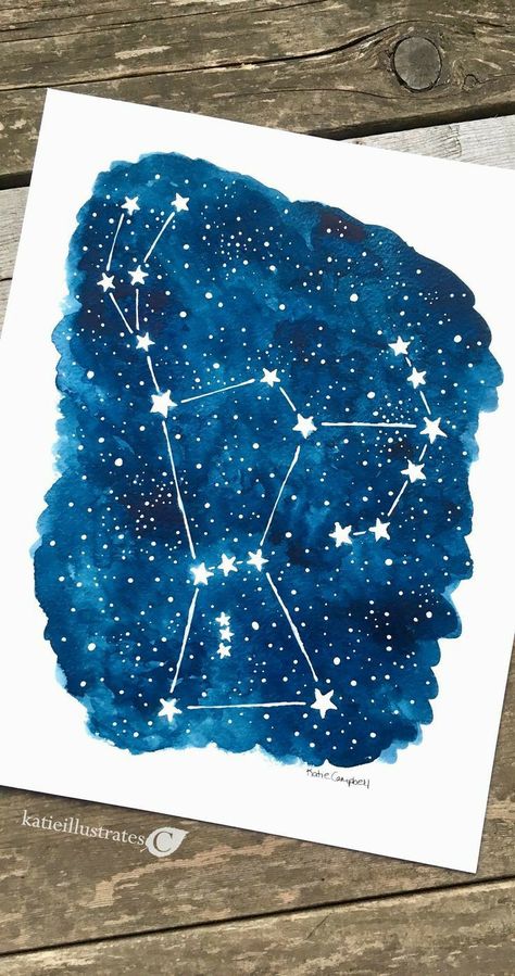 Constellation Illustration, Orion Tattoo, Constellation Drawing, Celestial Watercolor, Taurus Constellation Tattoo, Orion Constellation, Taurus Constellation, Constellation Art, Watercolor Winter