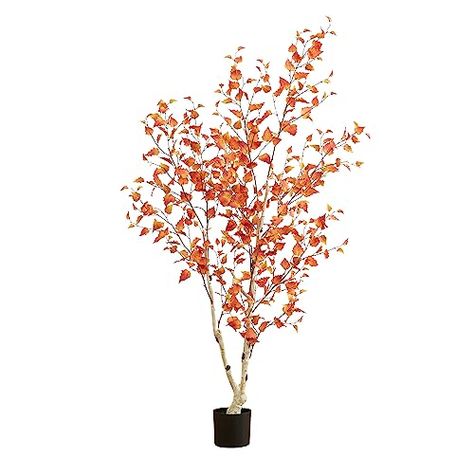 6ft. Autumn Birch Artificial Fall Tree Faux Plants Decor, Birch Leaves, Birch Leaf, Artificial Plants And Trees, Ficus Tree, Fall Tree, Faux Tree, Artificial Trees, Tree Shop