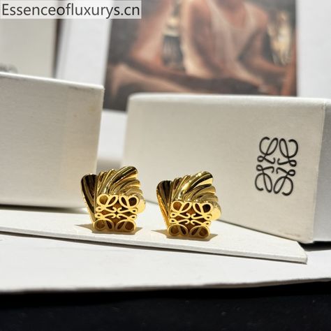 Loewe Twisted Anagram Gold Stud Earrings Loewe Earrings, Loewe Jewelry, Gold Stud Earrings, Gold Stud, Gold Studs, Gold Earrings Studs, Twist, Stud Earrings, Gold