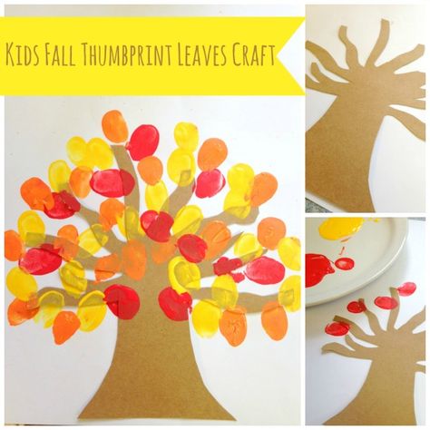 Check out this great easy craft & homeschool lesson in one! Kids Fall Thumbprint Leaves Craft is perfect for your fall leasson plans! Leaf Crafts Kids, Leaves Crafts, Leaves Craft, Activities For Elementary Students, Fall Crafts For Toddlers, September Crafts, Autumn Leaves Craft, November Crafts, Fall Arts And Crafts