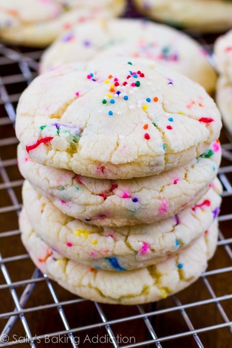 2 Ingredient Cookies, Angel Food Cake Desserts, Cake Batter Cookies, Soft Baked Cookies, Angel Food Cake Mix Recipes, Sally's Baking, Confetti Cake, Cake Vegan, Soft Bakes