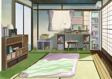 Japanese House Interior, Japanese Room Divider, Japanese Bedroom, Anime House, Japanese Home Design, Japanese Room, Colorful Interior Design, House Room, Sims House