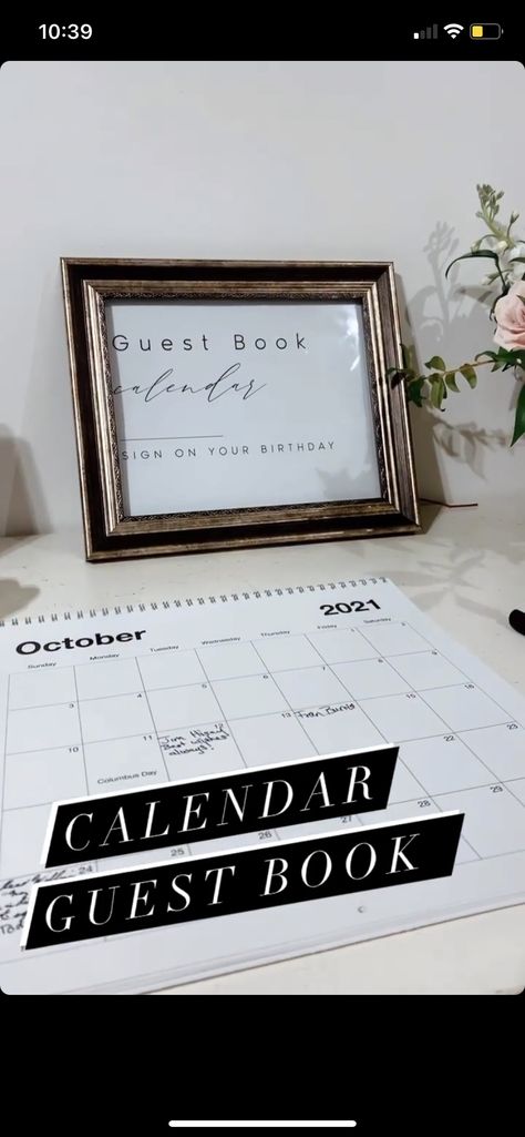 Calendar As Guest Book, Calendar Guest Book Wedding, Calendar Guest Book, October Calendar, Calendar Book, Custom Calendar, Gettin Hitched, Birthday Calendar, Wedding 2025