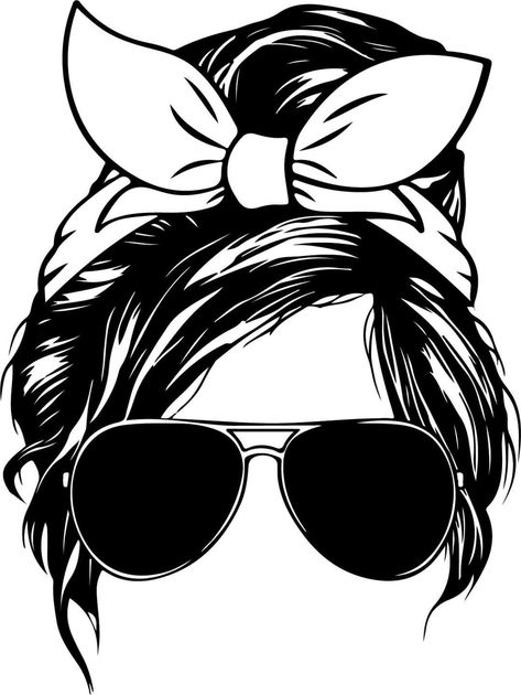 Messy Bun With Glasses, Bun With Glasses, Hair Digital, Bun Messy, Png Cricut, Cricut Projects Beginner, Girl With Sunglasses, Cricut Projects Vinyl, Cute Tshirts