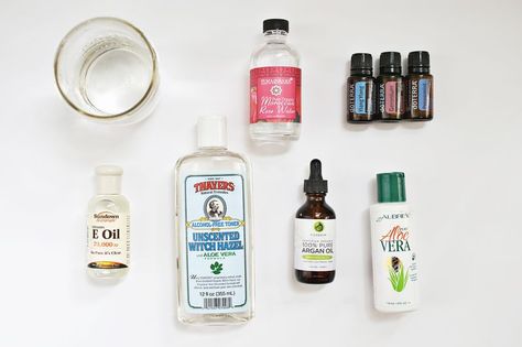 Make your own hydrating face mist! All natural ingredients- super easy DIY Diy Face Mist, Rose Water Face Mist, A Beautiful Mess, Moisturizing Face Cream, Spa Products, Diy Spa, Diy Skincare, Face Mist, Face Hydration