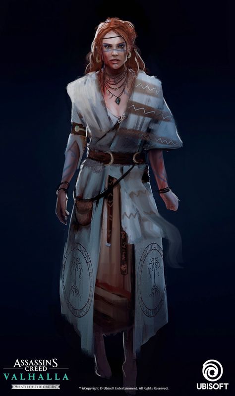 Assassins Creed Valhalla Concept Art, Assassins Creed Valhalla Art, Viking Female Art, Valhalla Concept Art, Irish Druid, Viking Witch, Assassins Creed Valhalla, Viking Character, Celtic Druids