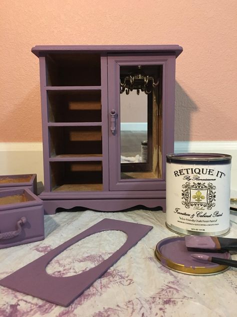 How to Revamp an Old Jewelry Box : 7 Steps - Instructables Redo Old Jewelry Box, Jewelry Box Repurpose, Repainted Jewelry Boxes, Jewelry Box Redo Diy, Jewelry Box Makeover Diy Ideas, Paint Jewelry Box Diy, Refinished Jewelry Boxes, Wooden Jewelry Boxes Diy, Jewelry Armoire Makeover Diy