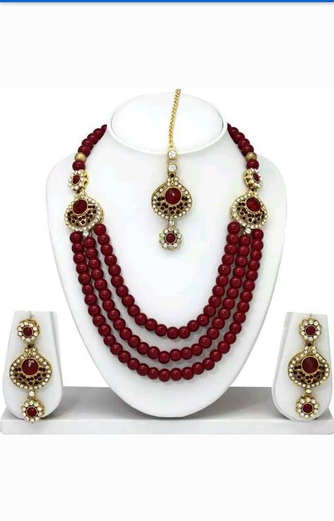 Check out this item in my Etsy shop https://www.etsy.com/uk/listing/647816232/maroon-pearl-ethnic-indian-traditional Tika Jewelry, Choker Pearl, Pearl Fashion, Wedding Party Wear, Traditional Diamond, Bridal Jewelry Set, Kundan Necklace, Zircon Jewelry, Sterling Necklaces