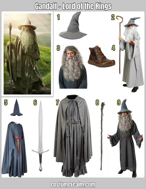 How To Dress Like Gandalf Costume Guide For Cosplay & Halloween Easy Gandalf Costume, Gandalf Halloween Costume, Gandalf Costume Women, Female Gandalf Cosplay, Gandalf Costume Diy, Easy Lotr Costume, Diy Gandalf Costume, Gandolf Costumes, Frodo Costume