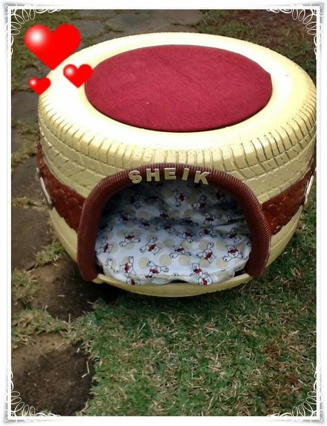 Tire Projects, Cat Room Decor, Dog Room Decor, Diy Pet Bed, Tire Art, Diy Furniture Videos, Dog House Plans, Doll Furniture Diy, Outdoor Cat House