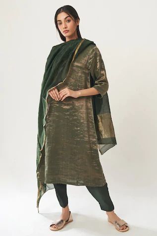 Tissue Kurta Set with Chanderi Dupatta Luxury Raw Silk Salwar Kameez With Straight Kurta, Luxury Green Churidar With Cutdana, Luxury Green Churidar With Dabka Details, Luxury Green Naqshi Salwar Kameez, Luxury Pista Green Raw Silk Salwar Kameez, Luxury Silk Churidar With Naqshi, Luxury Pista Green Dola Silk Salwar Kameez, Luxury Green Chinon Salwar Kameez, Luxury Green Straight Kurta