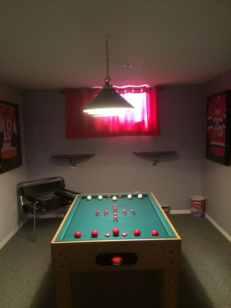 Sports basement bar bumper pool man cave Bumper Pool Table, Bumper Pool, Sports Basement, Man Cave Ideas, Billiards Pool, Yard Games, Basement Bar, Pool Table, My School