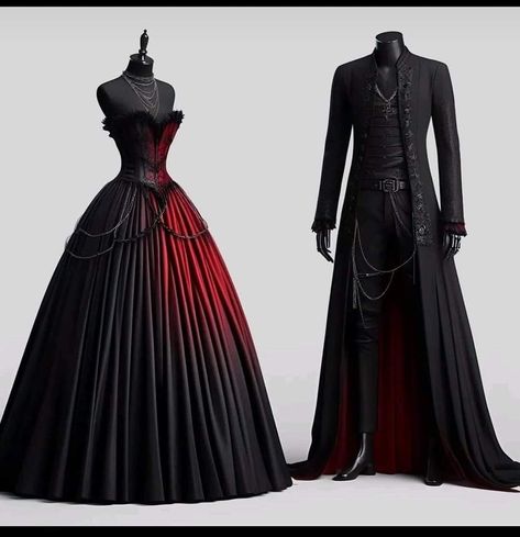 Vampire Inspired Wedding Dress, Black And Red Wedding Dresses The Bride, Blood Red Prom Dress, Blood Red Wedding Dress, Gothic Formal Wear, Dark Fantasy Gown, Black And Red Wedding Dress, Black Wedding Dresses Gothic, Red And Black Wedding Dress