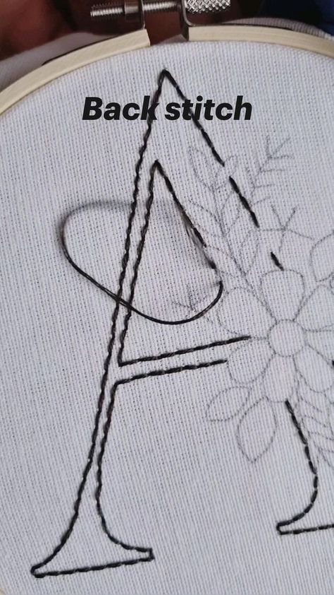 Back stitch Hand embroidery in 2022 | Digital embroidery patterns, Embroidery and stitching, Stitch Hand Embroidery Letters, Bone Bordado, Embroidery Stitches Beginner, Basic Hand Embroidery Stitches, Simple Hand Embroidery Patterns, Embroidery Lessons, Stitching Embroidery, Diy Embroidery Patterns, Basic Embroidery Stitches