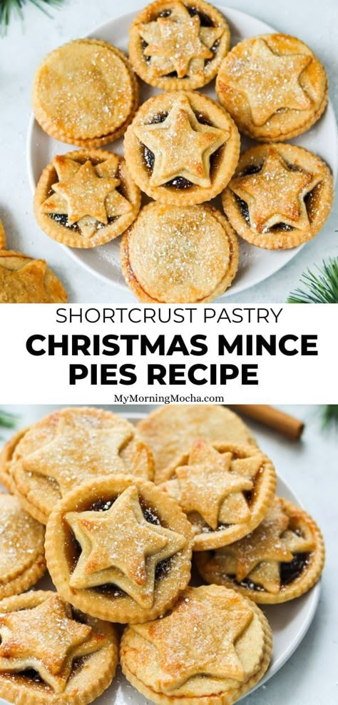 Here's how to make the best sweet shortcrust pastry perfect for mince pies. This recipe is quick, easy and so tasty. Pastry For Mince Pies, Minced Meat Pie Filling, Mini Mincemeat Pie, Christmas Mince Pie Recipe, Minced Meat Recipes Pies, Minced Pie Recipe, Puff Pastry Mince Pies, Mince Meat Pie Recipe, Shortcrust Pastry Desserts