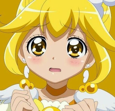 yellow anime icon / pfp Smile Precure Pfp, Koumi Senpai, Kise Yayoi, Glitter Force Characters, Glitter Peace, Smile Precure, Glitter Force, Doki Doki, Cute Anime Pics