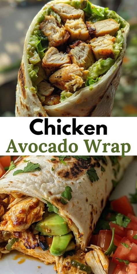 Chicken For Lunch Ideas, Easy Dinner Recipes With Avocado, Healthy Fats Meals, Dinner Wraps Recipes Healthy, Healthy Meals With Protein, Dinner Ideas With Avocado, Dinner Wrap Ideas, Chicken Avacacado Wraps, Healthy Chicken Wraps For Lunch