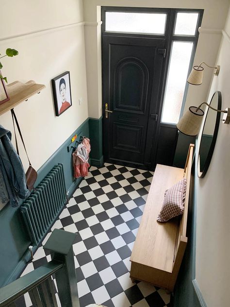 1930s hallway – Apartment Apothecary 1930s Bungalow Kitchen, Color Drenched Hallway, 1930 House Exterior, 1930 Interior, 1930 Interior Design, 1930s Hallway, Hallway Apartment, Victorian Hallway Ideas, Victorian Terrace Hallway