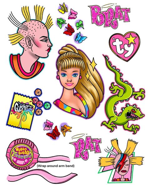 1990 Tattoo Ideas, 90s Themed Tattoo, 90s Themed Tattoo Ideas, 90s Tattoos Ideas, 90s Childhood Tattoo Ideas, 90s Nostalgia Tattoo, 90s Cartoon Sleeve Tattoo, 90's New School Tattoo, 90s Cartoon Characters Tattoo