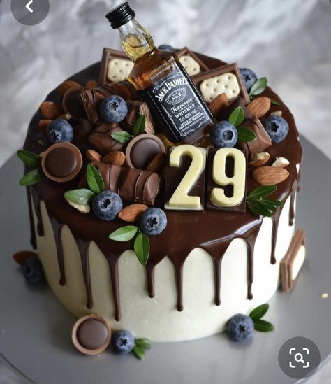 Dino Birthday Cake, Liquor Cake, Drink Cake, Alcohol Cake, Candy Birthday Cakes, Chocolate Cake Designs, Nutella Cake, Birthday Cakes For Men, Drip Cake